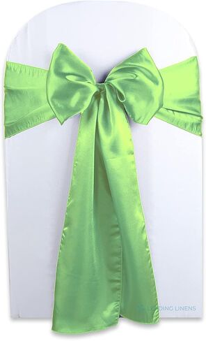 زخرفة غطاء كرسي Satin Bow Sash - الأنيقة لحفلات الزفاف والمآدب وحفلات الاستقبال والمناسبات الخاصة والمطاعم والحفلات - 28 خيار ألوان متاح ، مجموعة من 10 ، أسود in Kuwait