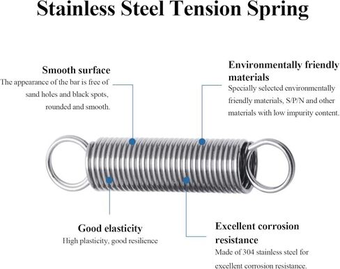 Springs 5 PCS Spring Spring Hook Hook Presctive Stainlist Stefles Brings Diameter 0.7 مم مناسب لآلات البناء ، 0.7 × 6 × 25 مم (0.7x6x30 ملم) in Kuwait