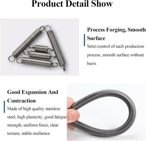 Springs 5 PCS Spring Spring Hook Hook Presctive Stainlist Stefles Brings Diameter 0.7 مم مناسب لآلات البناء ، 0.7 × 6 × 25 مم (0.7x6x30 ملم) in Kuwait