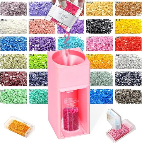 Diamond Painting Organizer,Diamond Painting Drill Funnel for Round Containers,Portable Diamond Art Funnel for Easy Transfer, Diamond Painting Accessories (Violet) in Kuwait