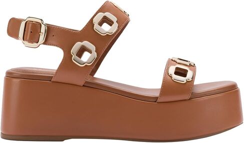 Larroodé Milan Flatform Sandal في جلود الكراميل in Saudi Arabia