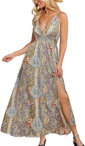 Cupshe Womens Summer Maxi Dress 2025 Sundresses Long Sundresses Strap Flowy Boho Beach Vacet in Kuwait