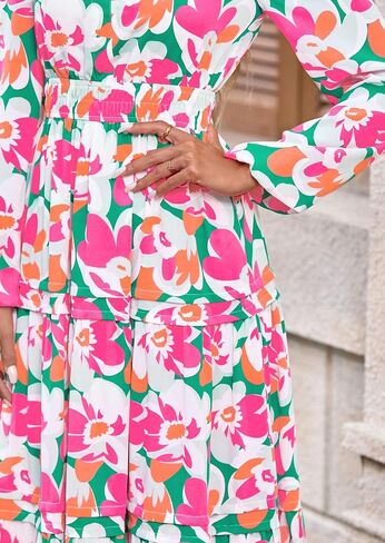 Prettygarden للسيدات 2025 فول بوهو ماكسي فساتين الأزهار طويلة الأكمام الخامسة in Kuwait