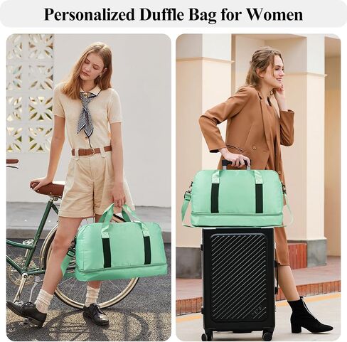 Duffle Bag for Women Girls Personalized Overnight Weekender Duffle with Name, Custom Honeymoon Travel Bag for Wedding - Waterproof & Trolley Case Sleeve，Embroidered Bridesmaid Proposal Bag in Saudi Arabia