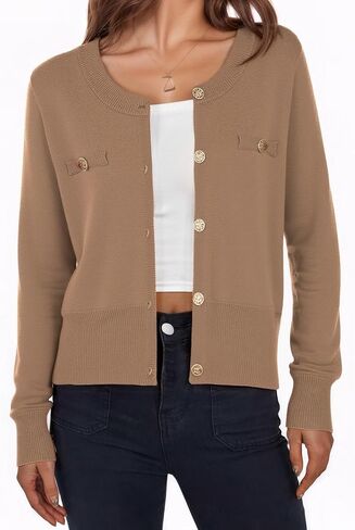 ZAFUL Knit Cardigan Sweaters for Women Trendy Lightweight Fall Open Front Long Sleeve Button Up Cardigan Outerwear 2025 in Saudi Arabia
