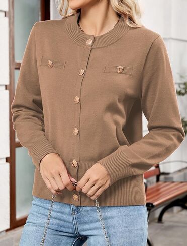 ZAFUL Knit Cardigan Sweaters for Women Trendy Lightweight Fall Open Front Long Sleeve Button Up Cardigan Outerwear 2025 in Saudi Arabia