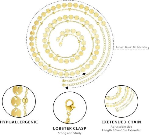 Gold Double Layer Waist Chains for Women Gold Waist Beads Chain Belly Belt Body Chains Fine chain Adjustable Sexy Beach Bikini Body Jewelry in Kuwait