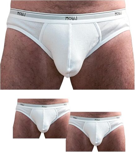 Classic Men's Briefs Ultra Soft Stretch Ribbed Cotton Fabric | 3 Pack | Comfortable Fit with Contour Pouch | No Fly in Saudi Arabia