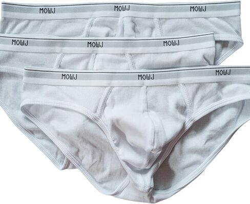Classic Men's Briefs Ultra Soft Stretch Ribbed Cotton Fabric | 3 Pack | Comfortable Fit with Contour Pouch | No Fly in Saudi Arabia