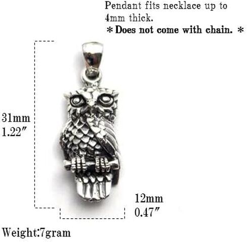 COSUMOSU Owl 925 sterling silver pendant - 1.22inch (L) in Saudi Arabia