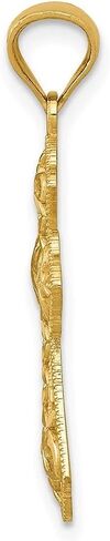 Diamond2Deal 14k Yellow Gold Polished Filigree Cross Pendant (L- 26.19 mm W- 14.94 mm) in Saudi Arabia