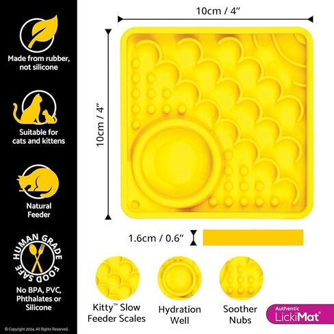 LickiMat Kitty Combination Slow Feeder with Micro Dish for Added Hydration Kittens and Small Cats (Turquoise) in Kuwait
