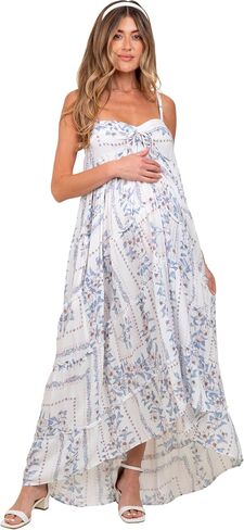Pinkblush Light Hi-Lo Spaghetti Strap Batchwork Choffle Maxi Dress in Saudi Arabia