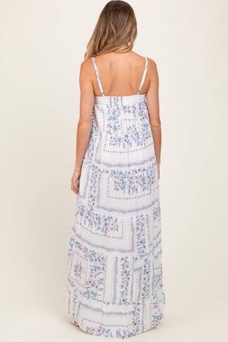 Pinkblush Light Hi-Lo Spaghetti Strap Batchwork Choffle Maxi Dress in Saudi Arabia