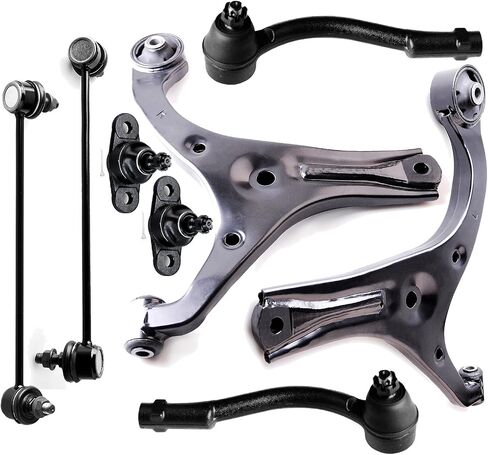 مجموعة Scitoo 8pcs التعليق الأمامي Lower Control Ball Ball Bar Link Link Outer Tie Rod End Fit 2006-2011 لـ Hyundai Accent K640403 K640404 in Saudi Arabia