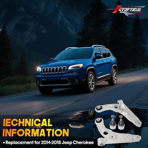 4pcs مجموعة التعليق الذراع الأمامي السفلي ومفصل الكرة متوافق مع 2014 2015 2016 2017 2018 Jeep Cherokee استبدال #K643179 K643180 K500287 in Saudi Arabia
