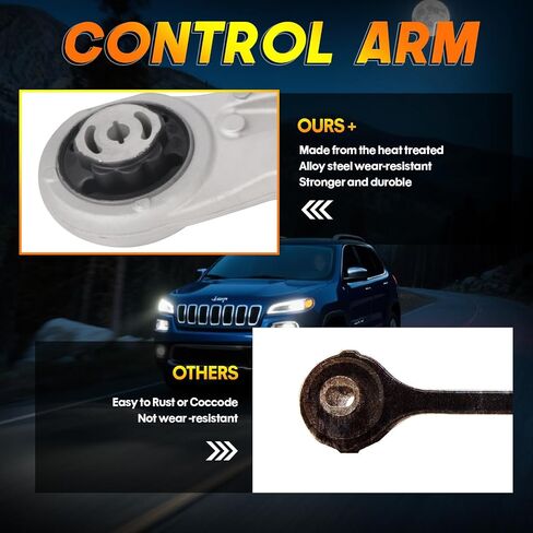 4pcs مجموعة التعليق الذراع الأمامي السفلي ومفصل الكرة متوافق مع 2014 2015 2016 2017 2018 Jeep Cherokee استبدال #K643179 K643180 K500287 in Saudi Arabia