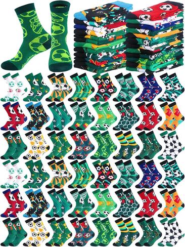 48 Pairs Geometric Socks Bulk Colorful Crew Sock Casual Dress Socks Novelty Geometry Pattern Sock for Men Women Gifts in Saudi Arabia