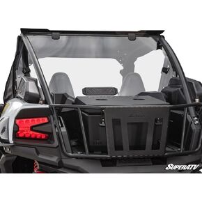 SuperATV Vented Rear Windshield Compatible With Kawasaki Teryx KRX 1000: 2020+ | 1/4" Thick Polycarbonate-Lightly Tinted | Made in the USA | BreezeRite Vent Gives Three Vent Positions in Saudi Arabia