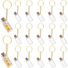 UNICRAFTALE 15Pcs Mini Glass Bottles 3ml Glass Vials with Corks Lids Clear Spell Jars with Metal Keychain Tiny Jars with Lids Message Potion Bottles for DIY Wedding Favors Party Home Decoration in Saudi Arabia