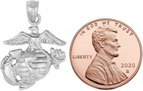 Sterling Silver Eagle ، Globe ، مرساة سحر/قلادة ، مصنوعة في الولايات المتحدة الأمريكية in Kuwait