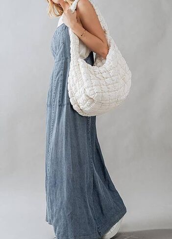Chouyatou Women's 2025 Summer Spaghetti Strap Maxi Long Denim Dress Swing Flowy Jean Jumper Dress Comple in Saudi Arabia
