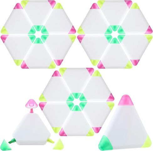 8 Pack FluorScent Highlighter Pens Triangle Rounder Round 3 Colors Writing Coloring Pens Personalized MulticLighters Office Supplies for Journaling Planner (Triangle) in Saudi Arabia