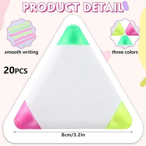8 Pack FluorScent Highlighter Pens Triangle Rounder Round 3 Colors Writing Coloring Pens Personalized MulticLighters Office Supplies for Journaling Planner (Triangle) in Saudi Arabia