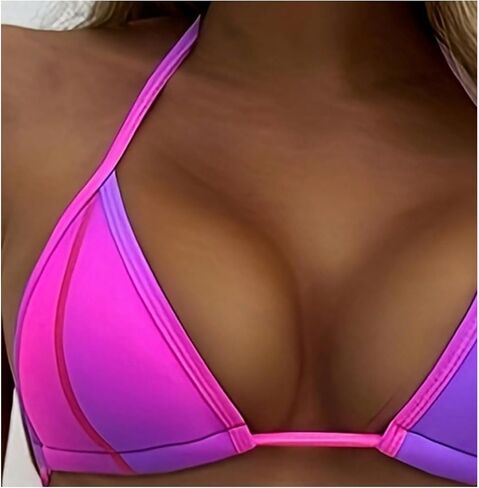 Gorglitter Women's Triangle Bow Halter Bikini مجموعات Cheeky G String عالية الخصر in Saudi Arabia