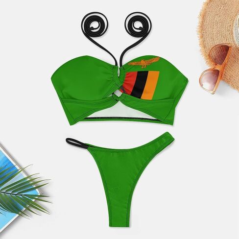 Zakqeik Colombia Flag Women Triangle Bottom Bikini String Bathing Suit Sexy Two-Piece Swimsuit in Kuwait