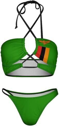 Zakqeik Colombia Flag Women Triangle Bottom Bikini String Bathing Suit Sexy Two-Piece Swimsuit in Kuwait