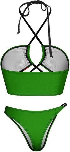 Zakqeik Colombia Flag Women Triangle Bottom Bikini String Bathing Suit Sexy Two-Piece Swimsuit in Kuwait