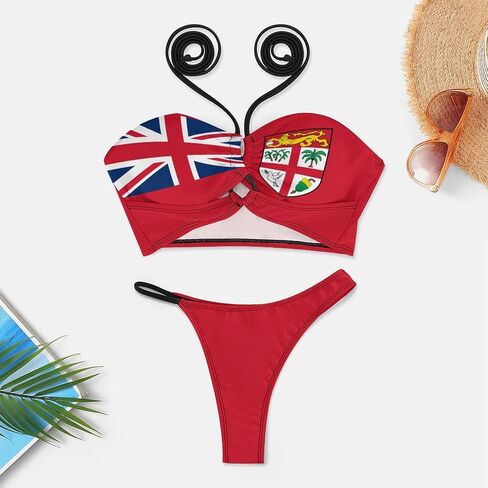Zakqeik Colombia Flag Women Triangle Bottom Bikini String Bathing Suit Sexy Two-Piece Swimsuit in Kuwait