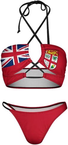 Zakqeik Colombia Flag Women Triangle Bottom Bikini String Bathing Suit Sexy Two-Piece Swimsuit in Kuwait