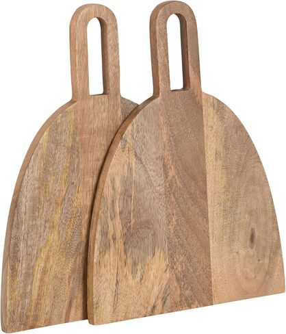 Kate and Laurel Staven Transitional Two-Piece Serving Boards Set, 7 x 22 and 14 x 18, Black, Modern Food-Safe Charcuterie Boards with Solid Mango Construction for Use as Kitchen Countertop Décor in Saudi Arabia