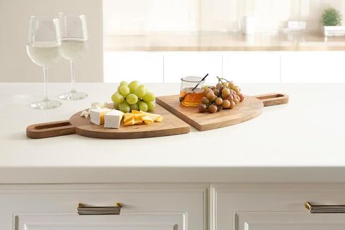 Kate and Laurel Staven Transitional Two-Piece Serving Boards Set, 7 x 22 and 14 x 18, Black, Modern Food-Safe Charcuterie Boards with Solid Mango Construction for Use as Kitchen Countertop Décor in Saudi Arabia