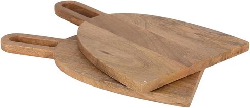 Kate and Laurel Staven Transitional Two-Piece Serving Boards Set, 7 x 22 and 14 x 18, Black, Modern Food-Safe Charcuterie Boards with Solid Mango Construction for Use as Kitchen Countertop Décor in Saudi Arabia