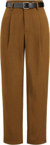 CIDER High Waist Solid Tapered Trousers with Belt in Saudi Arabia