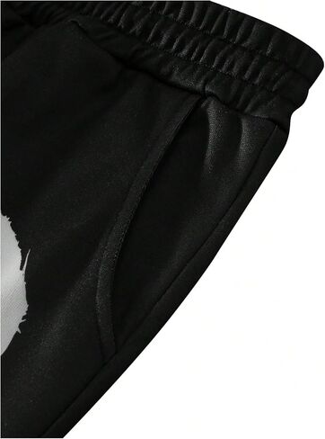 COZYEASE Men's Letter Graphic Color Block Sweatpants Wide Leg Drawstring Waist Baggy Pants Trousers Streetwear in Saudi Arabia