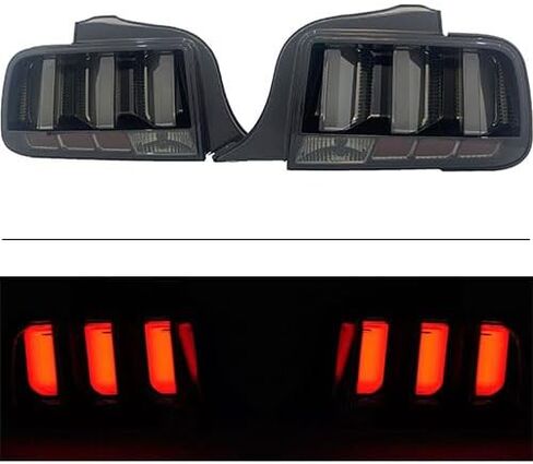 مصابيح الذيل LED ل 2005-2009 فورد موستانج ، [الأنبوب الأسود] مصباح الذيل المدخن مصباح الفرامل الأحمر مع زوج الإشارة المتسلسل (يسار + يمين) in Saudi Arabia