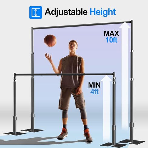 طقم حامل خلفية للأنابيب والستائر، خلفية شديدة التحمل مقاس 10أقدام × 10أقدام، حامل خلفية قابل للتعديل للتصوير الفوتوغرافي وحفلات الزفاف والحفلات وتزيين الأحداث - أسود in Kuwait