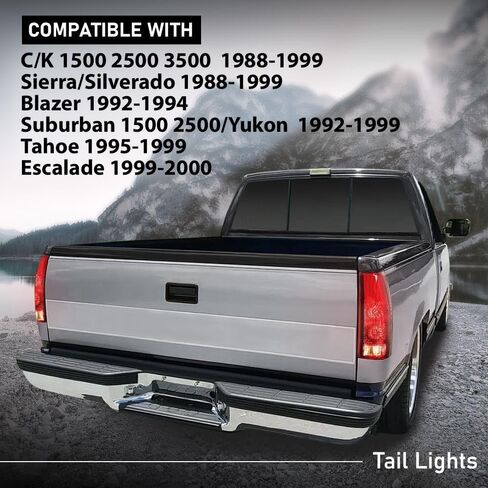 G-Plus Tail Light Light مصباح متوافق مع Chevy Silverado 1500 2019-2023 ، Fit Silverado 2500HD 3500HD 2020-2023 ، نوع الهالوجين فقط ، لا يناسب مع مصنع LED Light ، Left Luces Traserasasmbly. in Kuwait