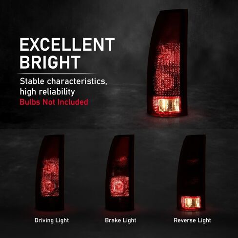 G-Plus Tail Light Light مصباح متوافق مع Chevy Silverado 1500 2019-2023 ، Fit Silverado 2500HD 3500HD 2020-2023 ، نوع الهالوجين فقط ، لا يناسب مع مصنع LED Light ، Left Luces Traserasasmbly. in Kuwait