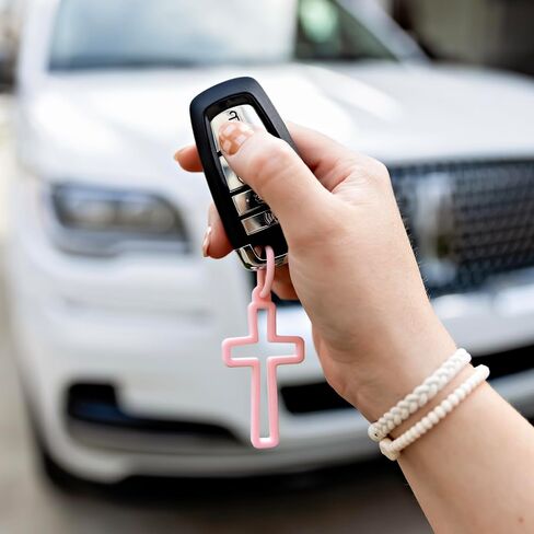 Ryan & Rose Silicone Cross Charms - شارك يسوع & ثني إيمانك - سحر مسيحي لحقائب الظهر وسلاسل المفاتيح والهدايا in Kuwait