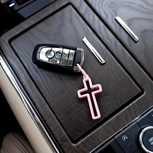 Ryan & Rose Silicone Cross Charms - شارك يسوع & ثني إيمانك - سحر مسيحي لحقائب الظهر وسلاسل المفاتيح والهدايا in Kuwait