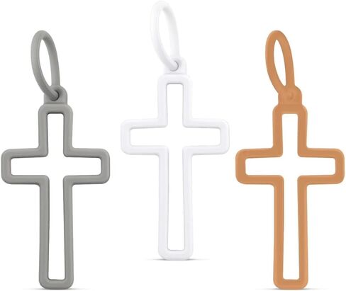 Ryan & Rose Silicone Cross Charms - شارك يسوع & ثني إيمانك - سحر مسيحي لحقائب الظهر وسلاسل المفاتيح والهدايا in Kuwait