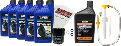 F150-F200 10W30 مجموعة تغيير الزيت البحري مع مجموعة مضخة التروس تناسب 2014-2024 YAMAHA VF175 محرك الخارجي in Saudi Arabia