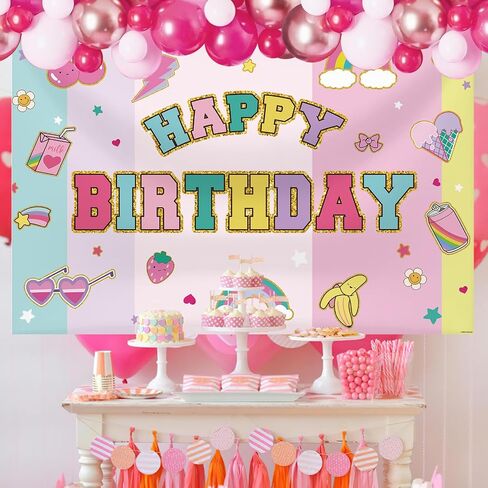 MEHOFOND 7x5ft Preppy عيد ميلاد سعيد خلفية التصحيح حفلة عيد ميلاد التصوير خلفية قوس قزح دعونا الطرف الحلو الفتيات عيد ميلاد ديكور ابتسامة الوجه Preppy حفلة عيد ميلاد راية كعكة سحق صور الدعائم in Saudi Arabia