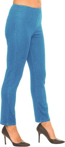 Lior Paris Women Women's Sage Tapered Leg on Pant with Enzyme Wash Vintage Blue Denim and Functional Back Gockets in Kuwait