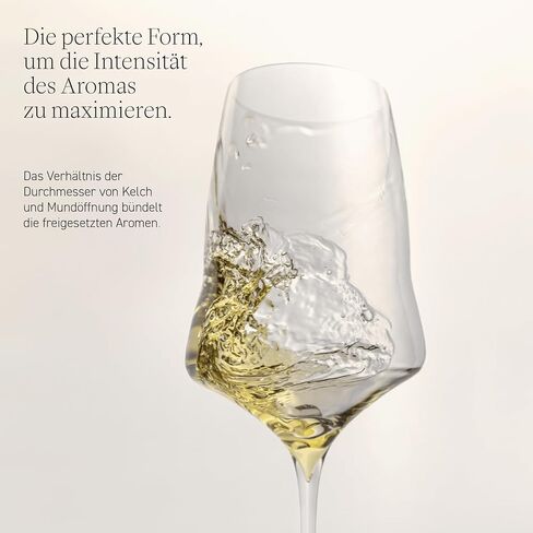 Josephinenhütte - JOSEPHINE No 1 - White - White wine glasses - purely handmade - Set of 6 in Saudi Arabia